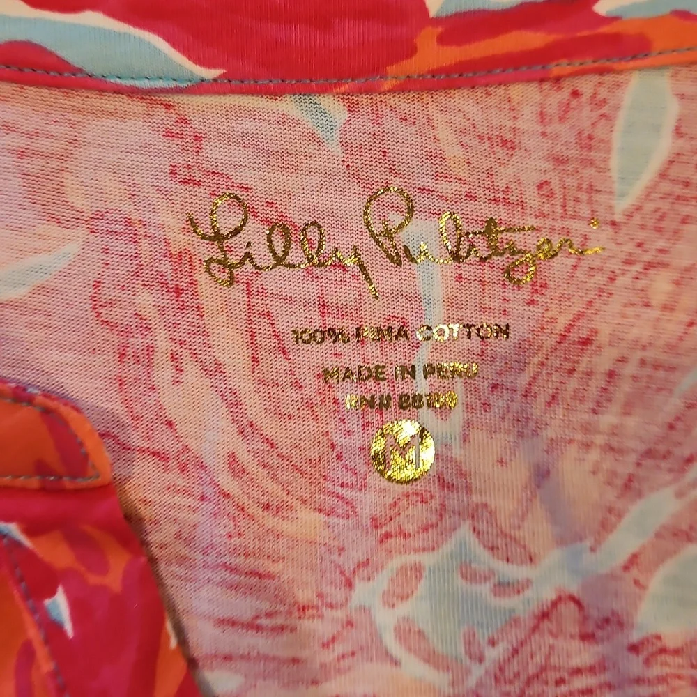 Make offer! Lilly Pulitzer Pink Red Floral Long Sleeve Shift Dress Medium - Picture 3 of 7
